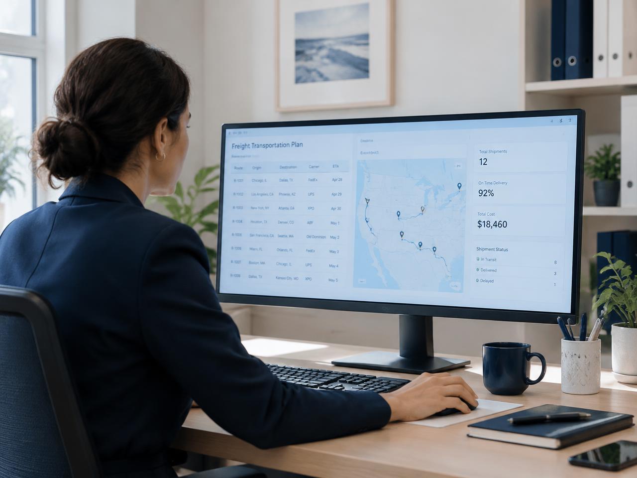 Logistics coordinator planning freight